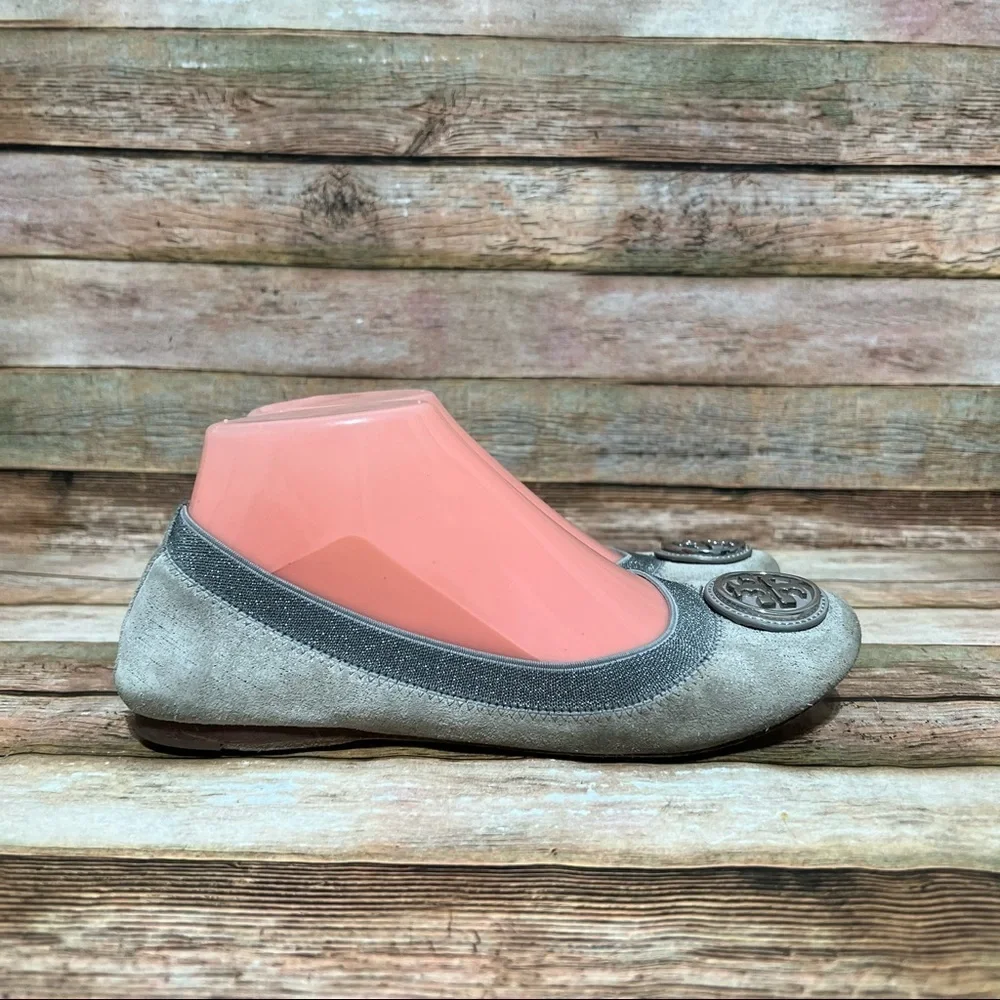 Tory Burch Silver Coraline Flats
